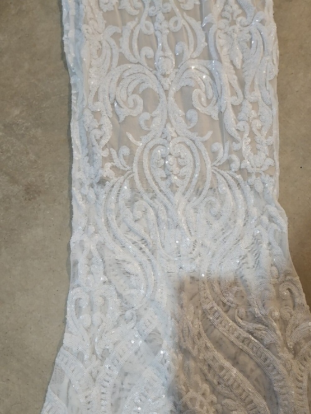 Windsor White Sequin Halter Gown View 2